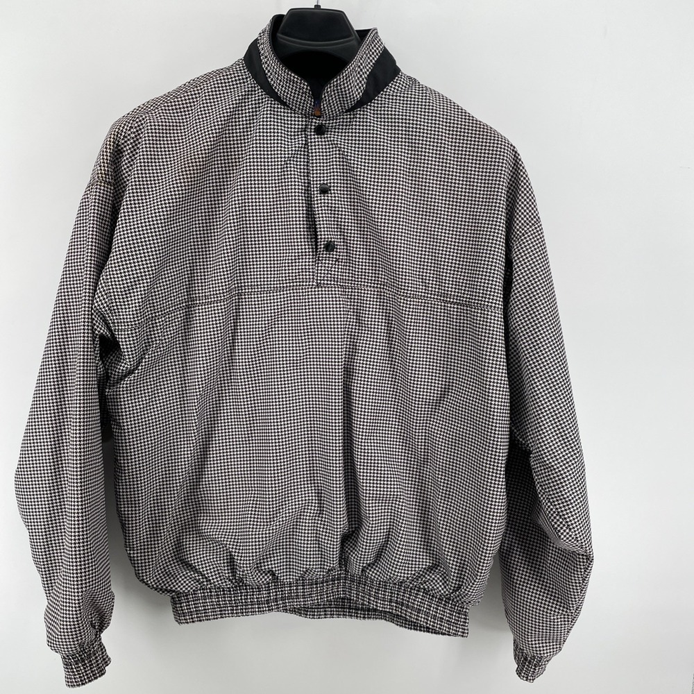 Sun Mountain Golf Pullover Men's Large Black White‎ 1/4 Snap Windbreaker Jacket